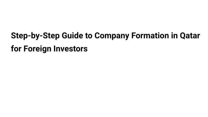 step by step guide to company formation in qatar