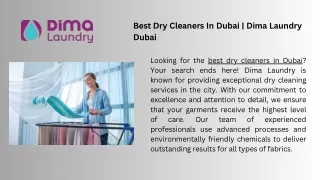 Best Dry Cleaners In Dubai  Dima Laundry Dubai