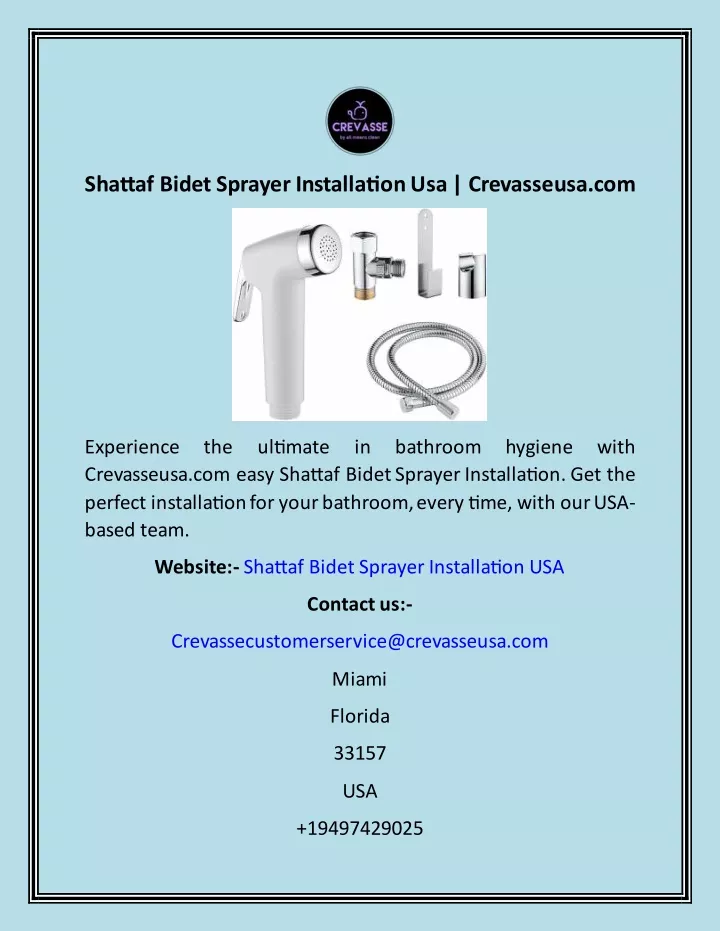 shattaf bidet sprayer installation