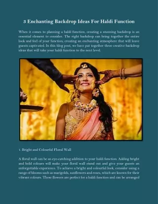 3 enchanting backdrop ideas for haldi function
