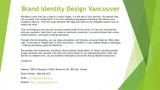 brand identity design vancouver