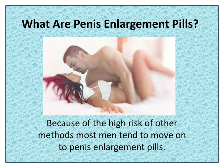 what are penis enlargement pills