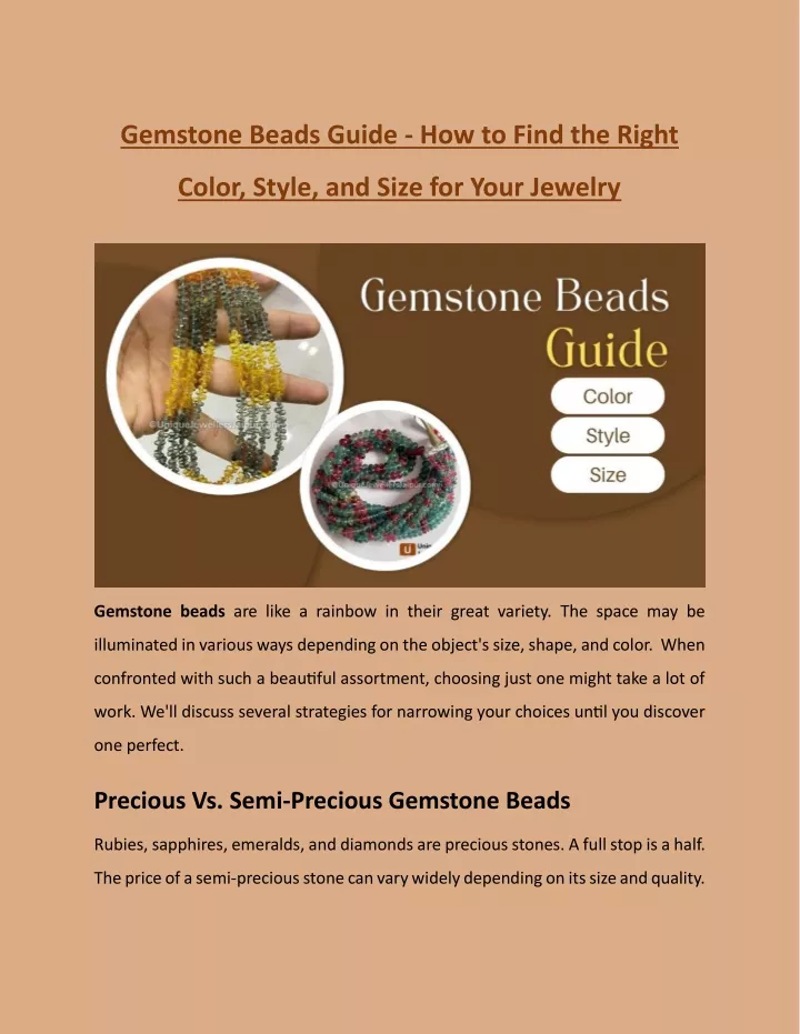 gemstone beads guide how to find the right