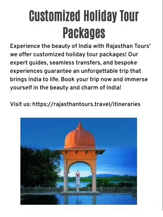 Customized Holiday Tour Packages