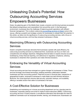 Unleashing Dubai's Potential_ How Outsourcing Accounting Services Empowers Businesses
