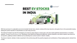 Best EV stocks in India