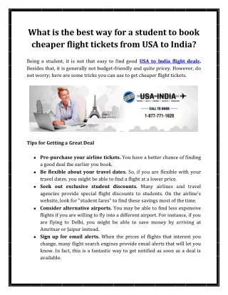 Best way for a student to book cheaper flight tickets from USA to India