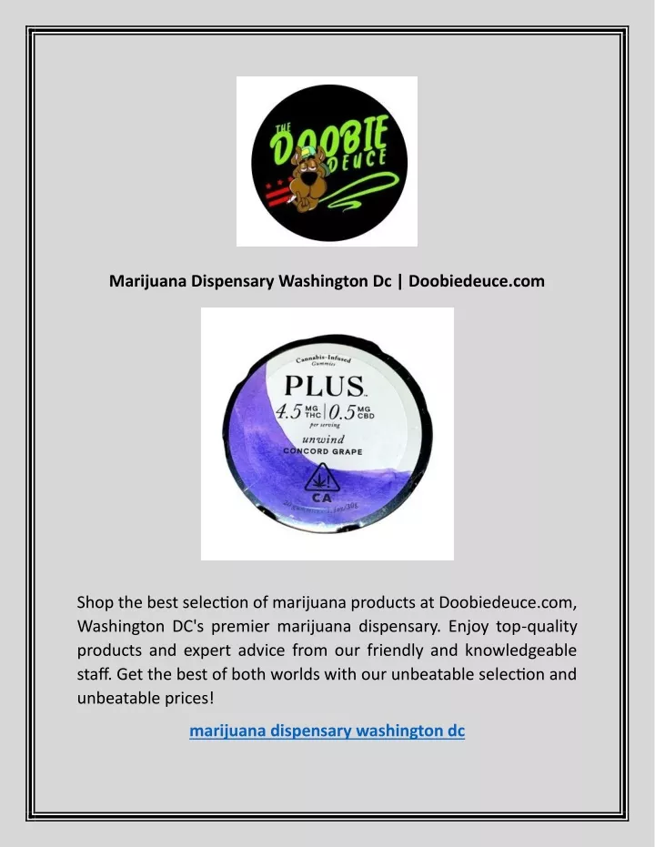 marijuana dispensary washington dc doobiedeuce com