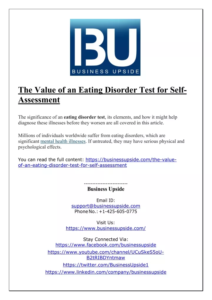 the value of an eating disorder test for self