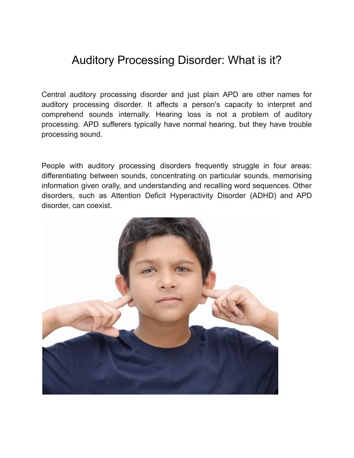 auditory processing disorder what is it