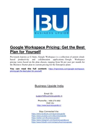 Google Workspace Pricing: Get the Best Plan for Yourself