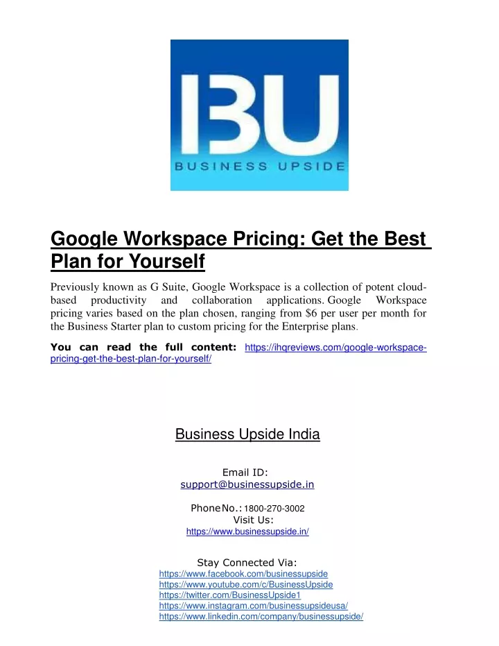 google workspace pricing get the best plan