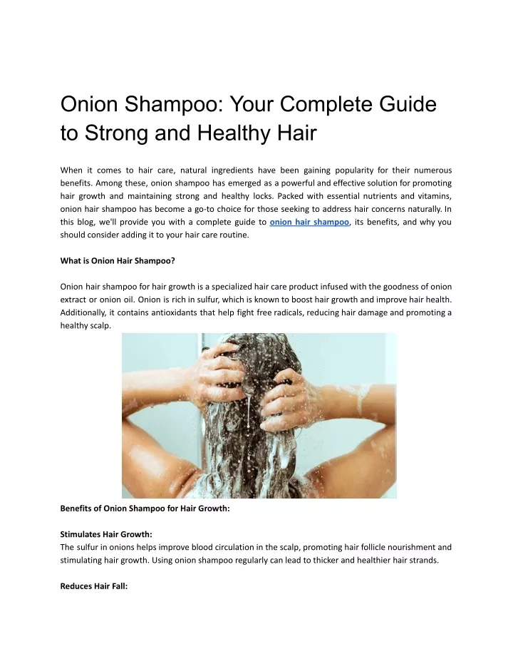 onion shampoo your complete guide to strong