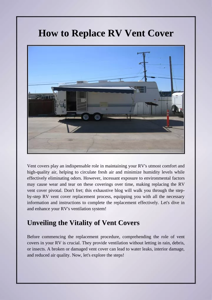 how to replace rv vent cover