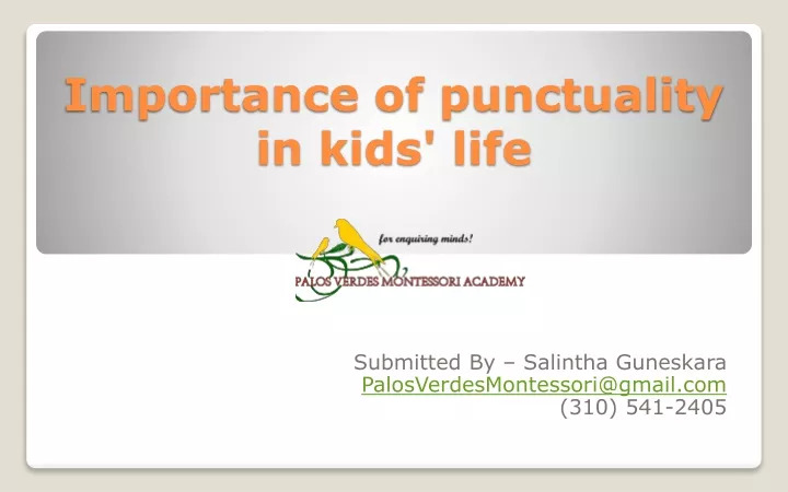 importance of punctuality in kids life