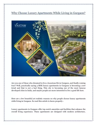 Why Choose Luxury Apartments While Living in Gurgaon?