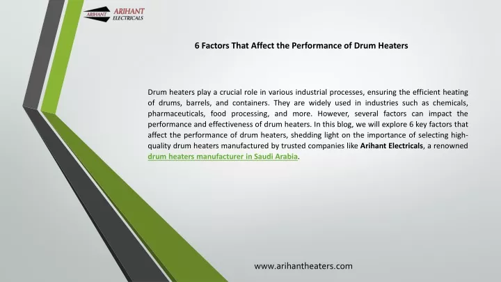 6 factors that affect the performance of drum heaters