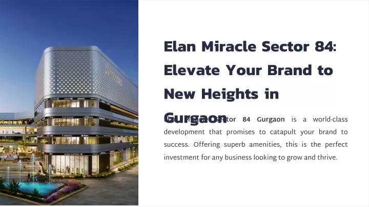 elan miracle sector 84 elevate your brand