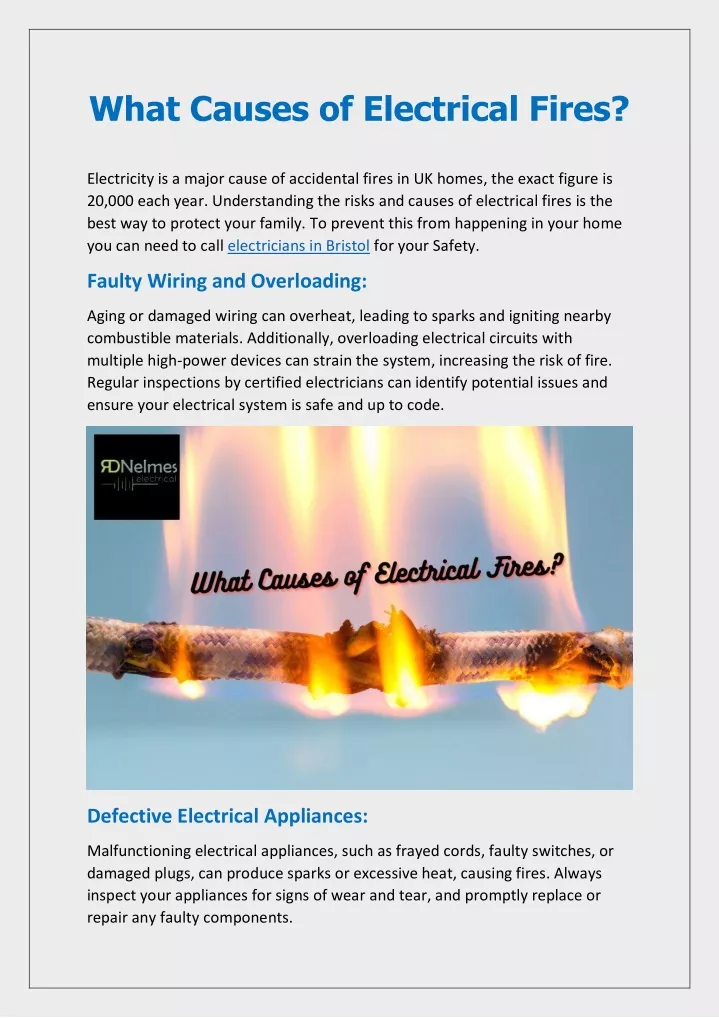 what causes of electrical fires