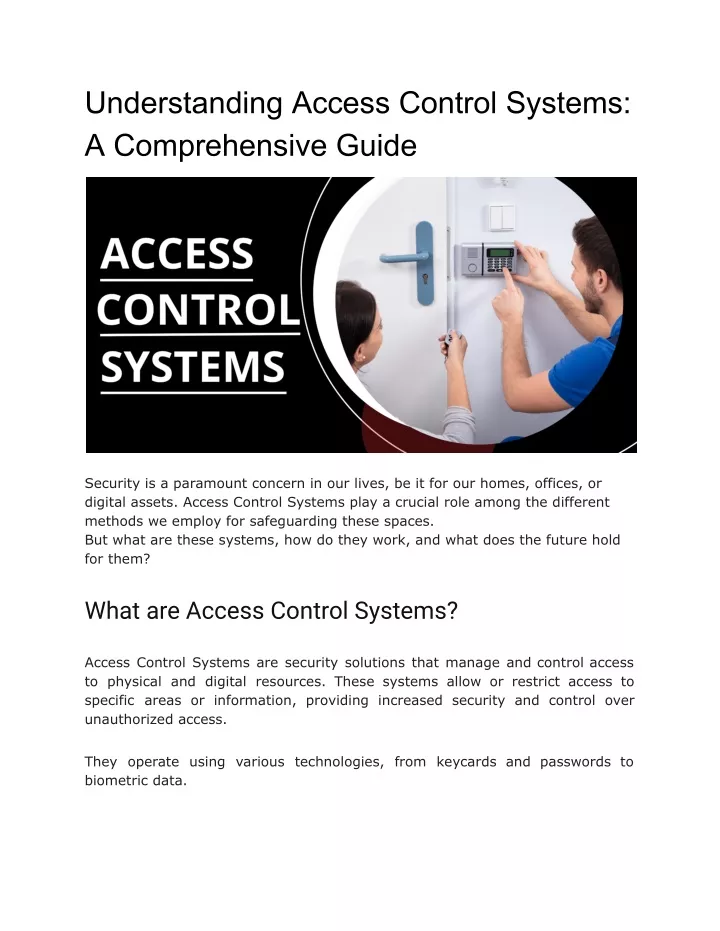 understanding access control systems