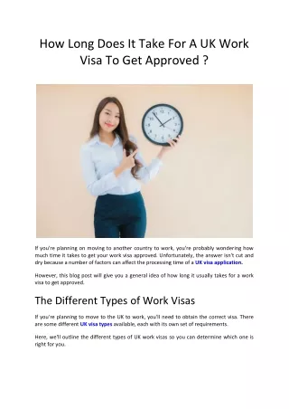 how long does it take for a uk work visa