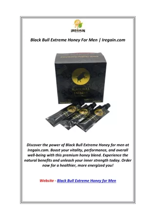 Black Bull Extreme Honey For Men | Iregain.com