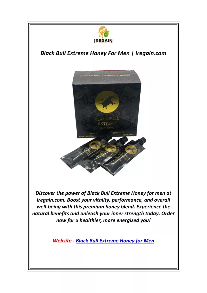 black bull extreme honey for men iregain com