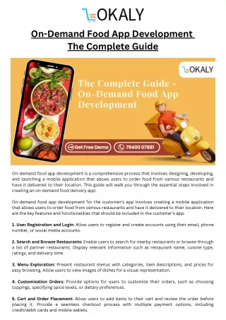 The Complete Guide - On-Demand Food App Development