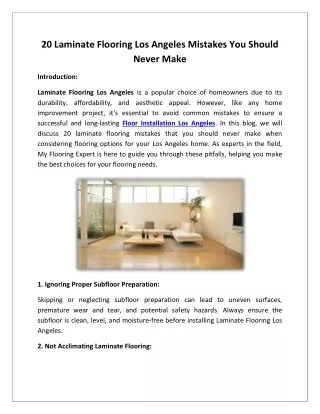 Laminate Flooring Los Angeles - My Flooring Expert