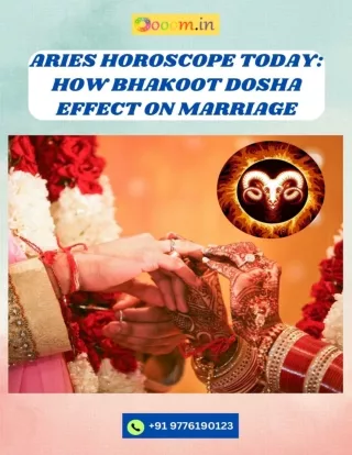 Aries horoscope today How Bhakoot Dosha effect on marriage