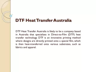 DTF Heat Transfer Australia