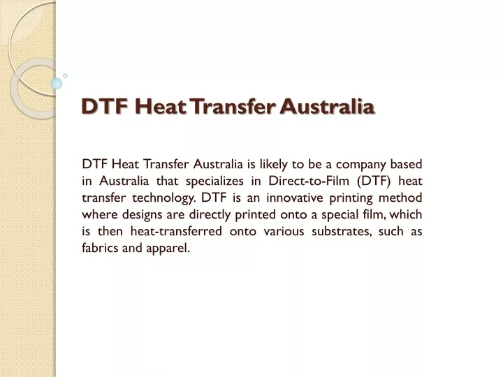 dtf heat transfer australia