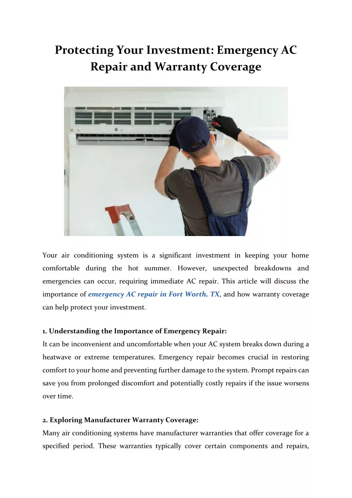 protecting your investment emergency ac repair