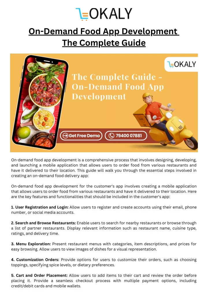 on demand food app development the complete guide