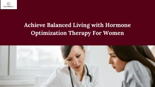 Achieve Balanced Living with Hormone Optimize Therapy For Women