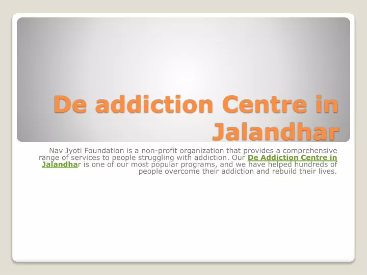 de addiction centre in jalandhar