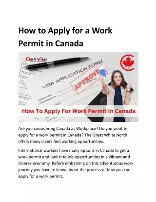 How To Apply For Work Permit In Canada