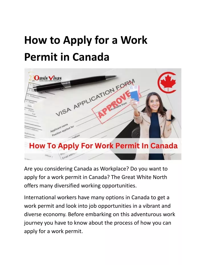 how to apply for a work permit in canada