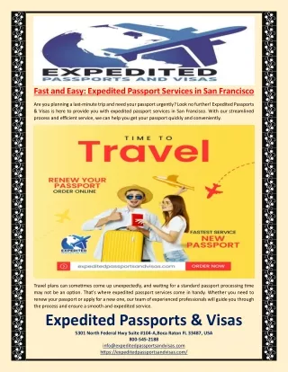 Fast and Easy Expedited Passport Services in San Francisco