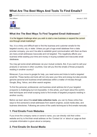 what are the best ways and tools to find emails