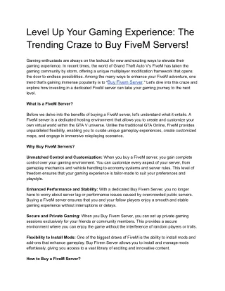 Level Up Your Gaming Experience_ The Trending Craze to Buy FiveM Servers (2)