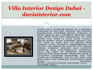 Villa Interior Design Dubai - davisinterior.com