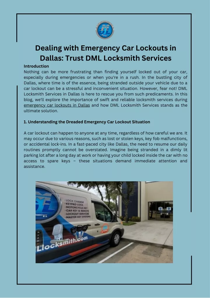 dealing with emergency car lockouts in dallas