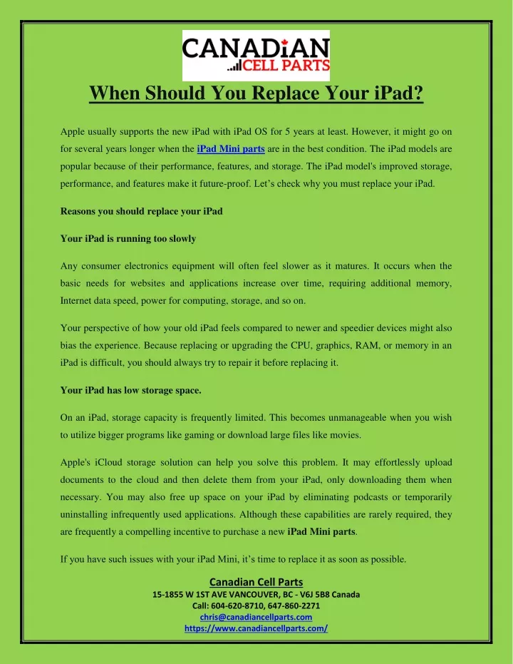 when should you replace your ipad