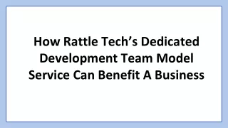 how rattle tech s dedicated development team