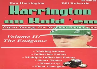 PDF Harrington on Hold 'em Expert Strategy for No Limit Tournaments, Vol. 2: End