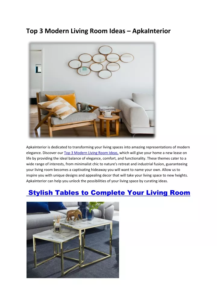 top 3 modern living room ideas apkainterior