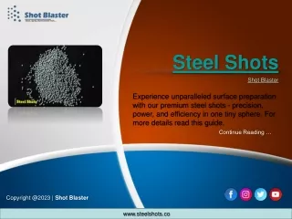 Steel Shots | Steel Shots Manufacturer | Shot Blaster's Steel Shots Guide