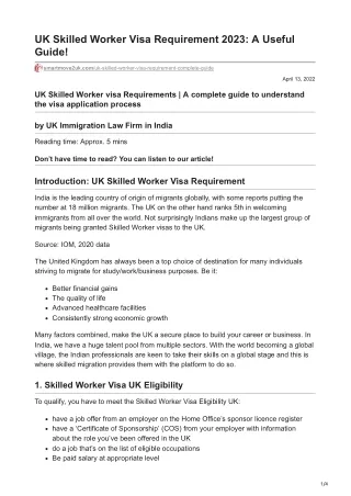 uk skilled worker visa requirement 2023 a useful