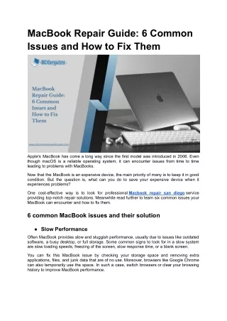 macbook repair guide 6 common issues